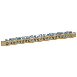 Шина ЭРА NO-122-10 PEN земля-ноль 6х9мм 22/2 латунная с креплениями по краям | Электротовары