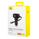 Автомобильная зарядка Baseus Enjoyment Pro C+Retractable C Cable 60W