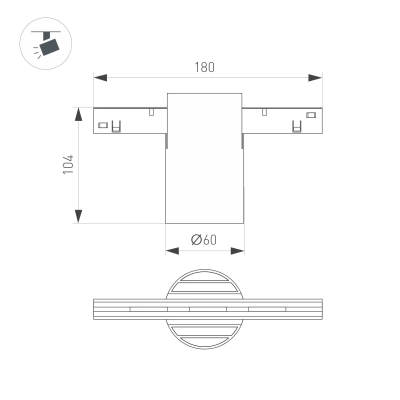Светильник MAG-ORIENT-AXIO-R60-15W Warm3000 (BK, 24 deg, 48V) (Arlight, IP20 Металл, 5 лет)