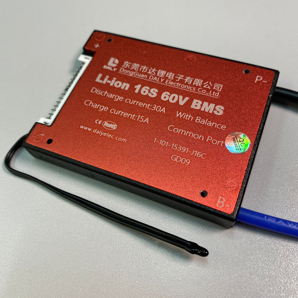 Плата Li ion BMS daly 16s60v 30A с термодатчиком