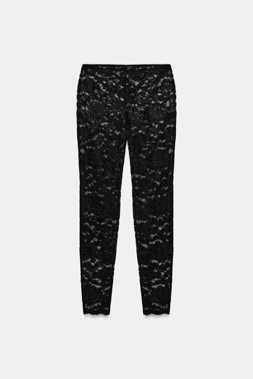 ZARA КРУЖЕВНЫЕ ЛЕГИНСЫ, ЧЕРНЫЙ