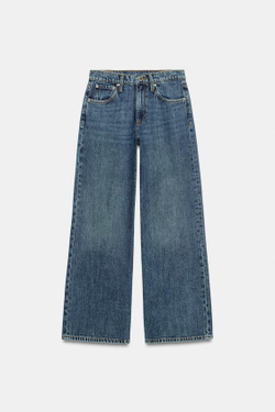 ZARA ДЖИНСЫ WIDE-LEG С НИЗКОЙ ПОСАДКОЙ — ZW COLLECTION, КОРОЛЕВСКИЙ СИНИЙ