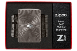 Зажигалка Zippo Armor® с покрытием Black Ice®, латунь/сталь, чёрная, 38x13x57 мм