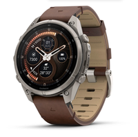 Garmin Fenix 9 Pro — 47 мм AMOLED Titanium Walnut Leather Band