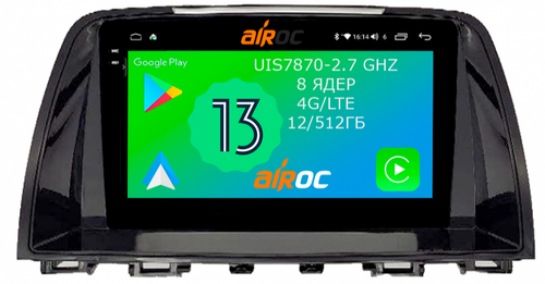 Магнитола для Mazda 6 2012-2014 - Airoc 2K AU-2425 на Android 13, Быстрейшая, SIM-слот