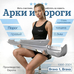 Порог правый Fiat Bravo, Brava 1995-2001 (Potrykus)