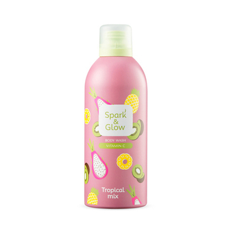 Гель-пена для душа с ароматом тропических фруктов Spark&Glow Tropical mix body wash, 350 мл