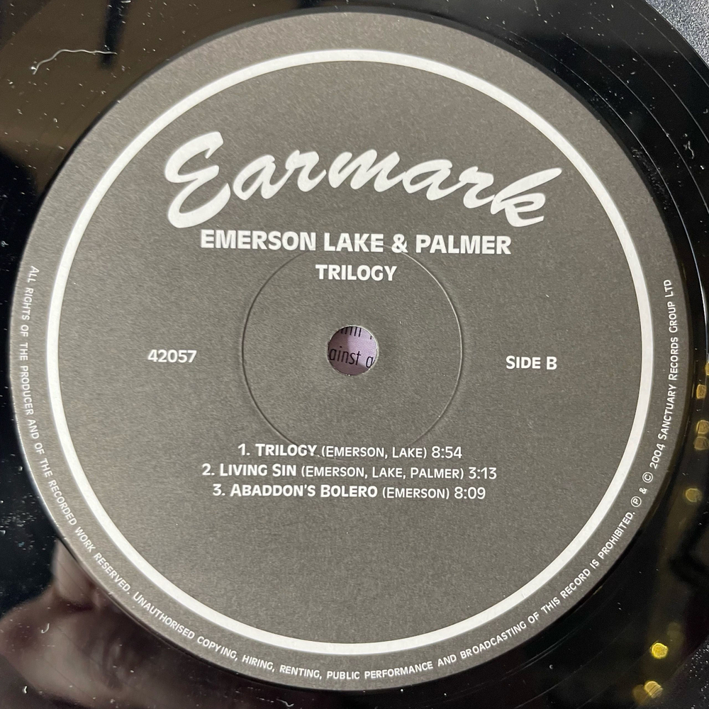 Винтажная виниловая пластинка LP Emerson, Lake and Palmer, Trilogy (Италия 2004)