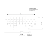 Гирлянда бахрома мульти 3*0,6м IP65 100-101, LED