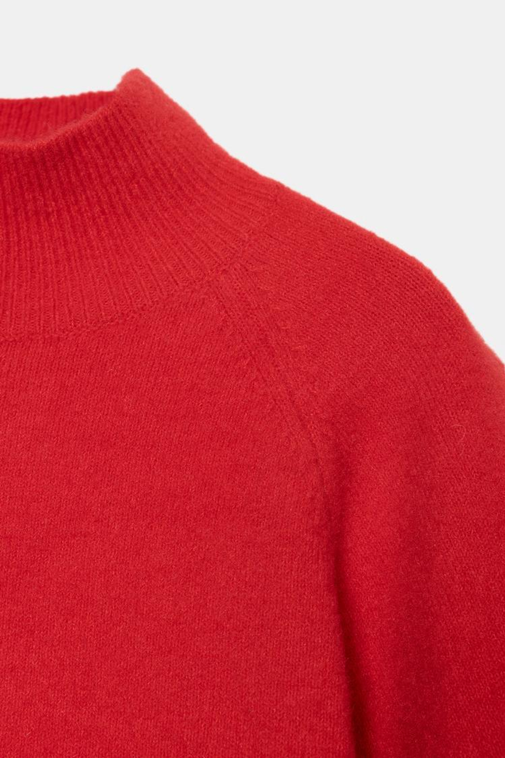 ZARA ДЖЕМПЕР ВЯЗАНЫЙ С ШИРОКИМИ РУКАВАМИ, КРАСНЫЙ