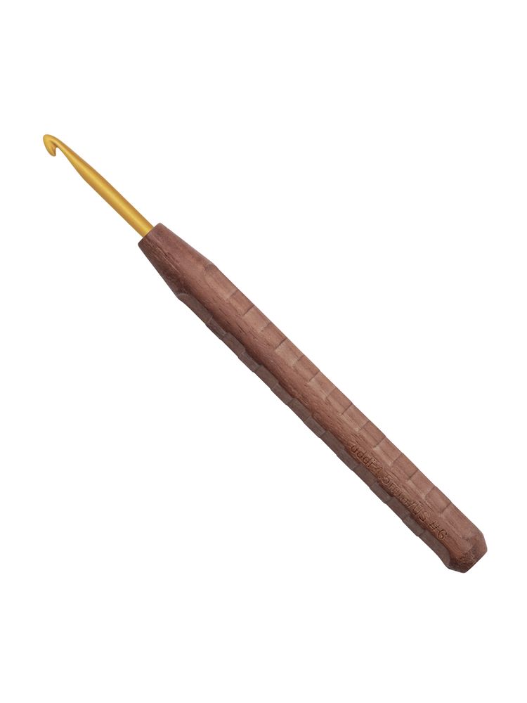 Крючок для вязания AddiNature Walnut Gold ⌀4.5 мм, 16 см, с ручкой из грецкого ореха