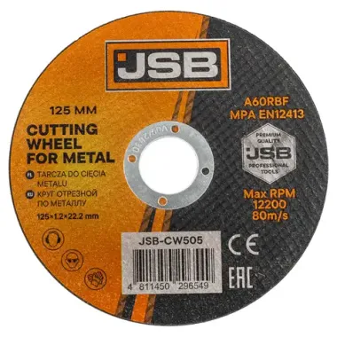 Круг отрезной по металлу 125x1.2x22.2мм JSB JSB-CW505