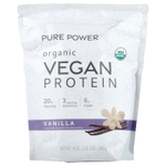 Dr. Mercola, Pure Power, органический веганский протеин, со вкусом ванили, 540 г (1 фунт 3 унции)