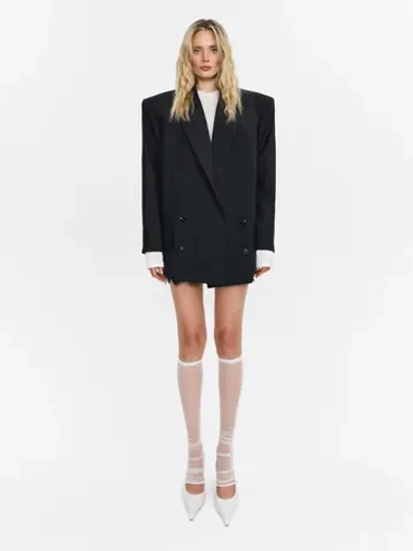 “Striped wool jacket” Двубортный жакет из шерсти.