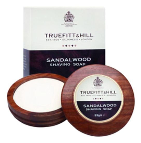 Люкс-мыло для бритья Truefitt&Hill Sandalwood в деревянной чаше 100гр 00554