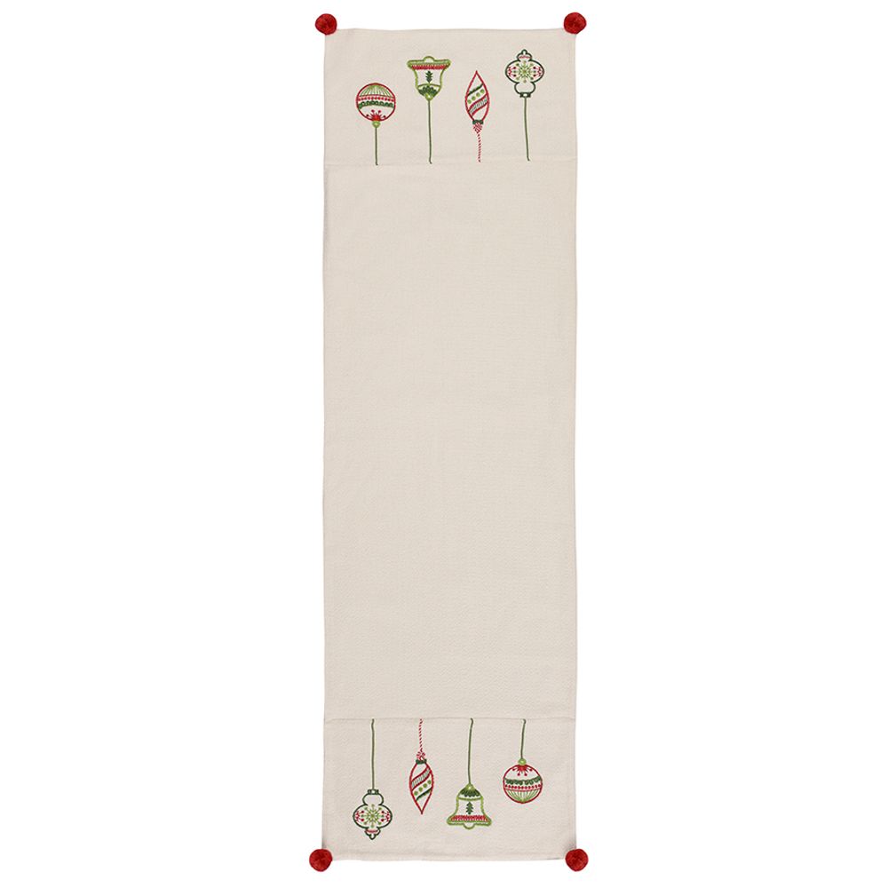 Дорожка с вышивкой Christmas decorations из коллекции New Year Essential, 45х150 см