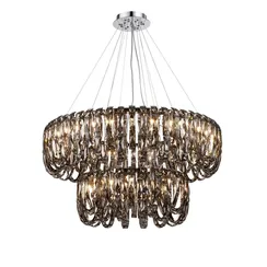 Люстра подвесная NewRgy NW087-ф1000+600*H450(1200)SM CHROME, 41×15 Вт, хромированная