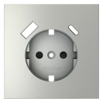 Накладка для розетки с заземлением и защитными шторками, с USB A+C, (сталь) Voltum S70 VLS001005
