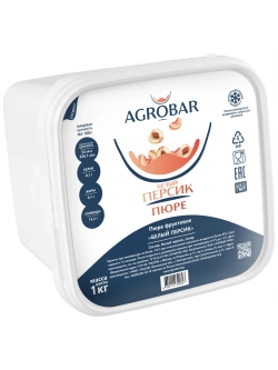 Пюре замороженное Белый Персик "Agrobar" 1 кг (Россия)