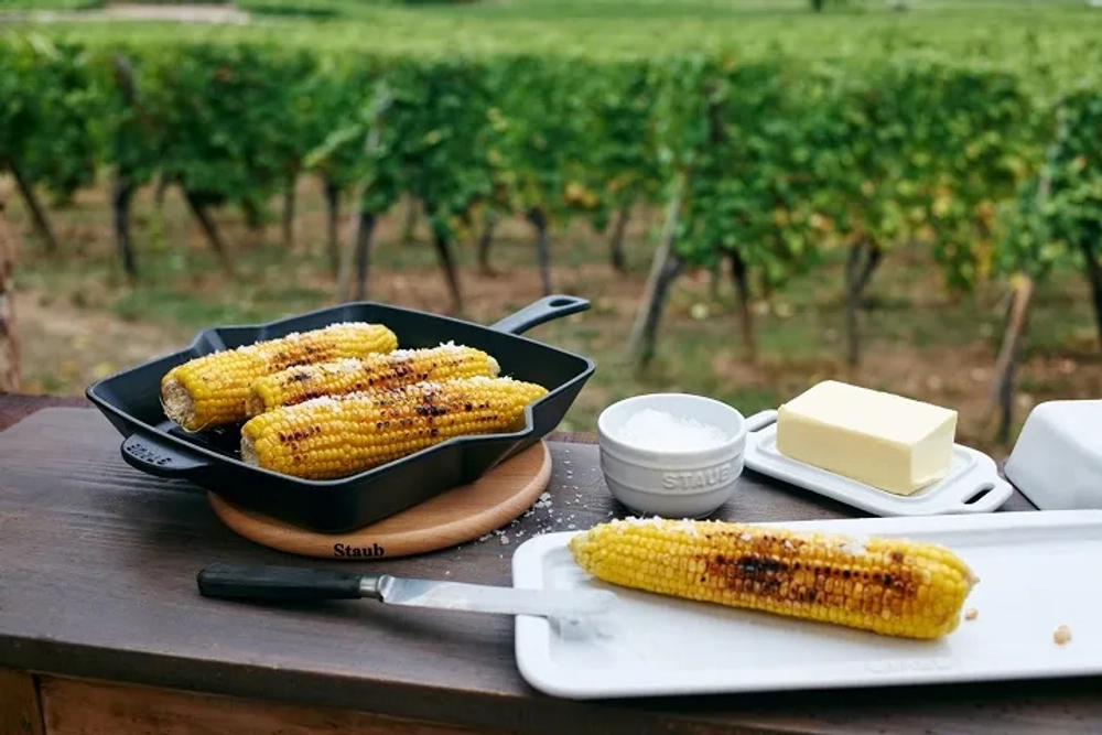 STAUB Сковорода-гриль чугунная, 33 см, с черными ручками. 40511-783-0