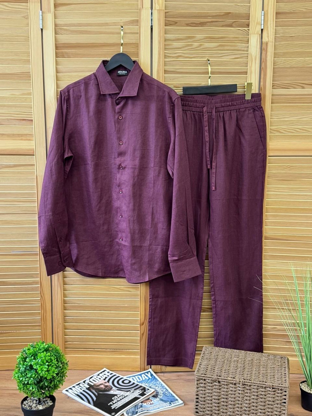 Льняной костюм Zegna