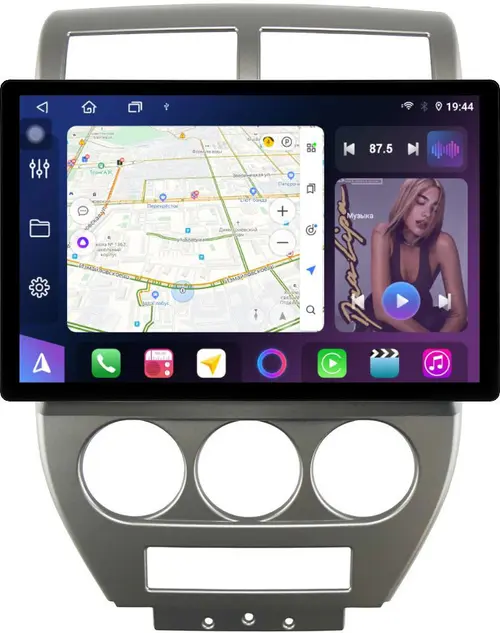 Магнитола для Jeep Compass 2006-2010 - FarCar S500+TS105 монитор 13" 2K QLED на Android 14, Быстрая, CarPlay, 4G SIM-слот