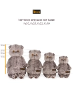 Мягкая игрушка Кот Басик в пижаме 22см