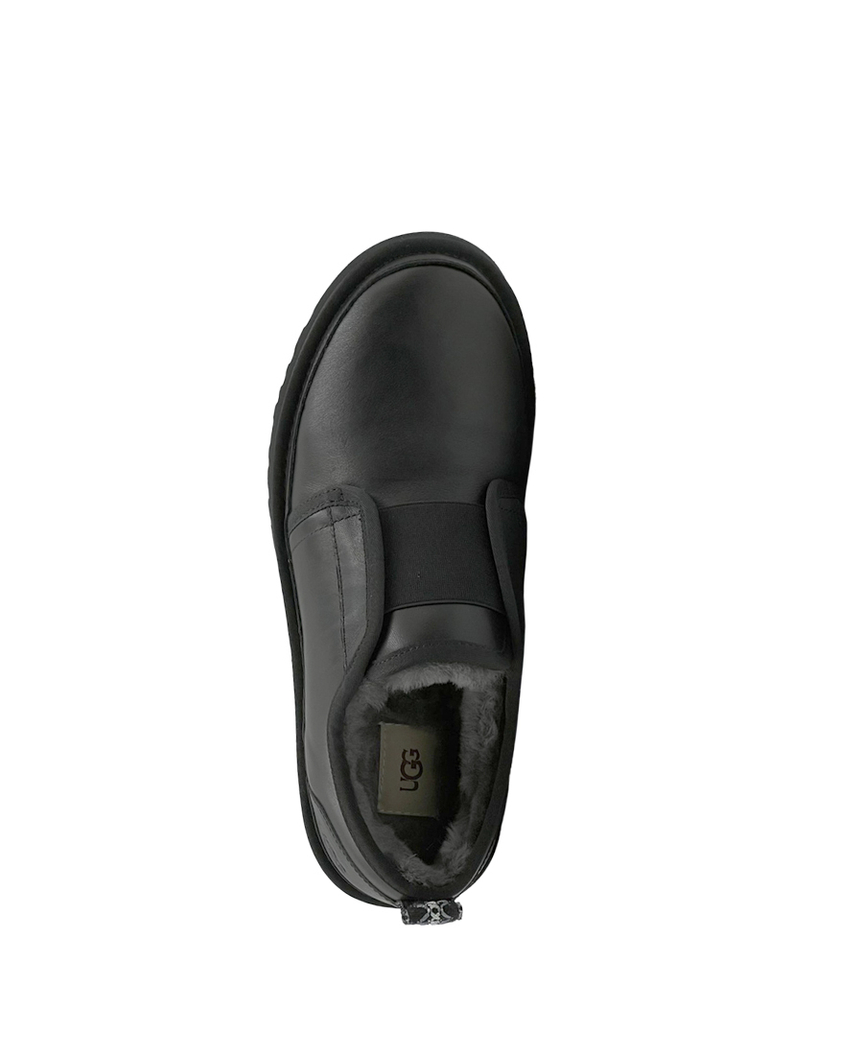 FLEX SLIPPER MEN Black Leather