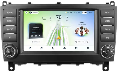 Магнитола для Mercedes-Benz C W203 2004-2007 - Teyes CC4L монитор 7" IPS, Android 14, Быстрая, Snapdragon 662, CarPlay, 4G SIM-слот