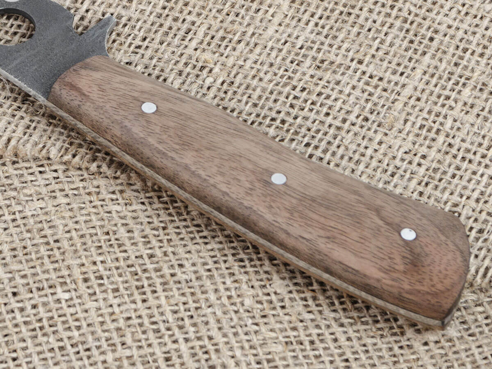 Рыбацкий нож "Акула", цельнометаллический, сталь 65Х13, рукоять орех