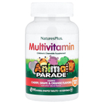 NaturesPlus, Animal Parade, мультивитамины, жевательная добавка для детей, со вкусом вишни, винограда и апельсина, 90 таблеток в форме животных