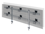 ErgoFount TBBS-1200C Настольное крепление back-to-back для 12 мониторов диагональю до 24'' конфигурации 2х3 с зажимом к столу типа "С". Цвет - серебристый