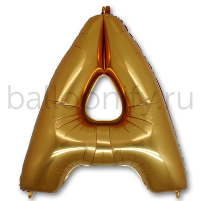 Фольгированная фигура, Буква А 100 см Gold
