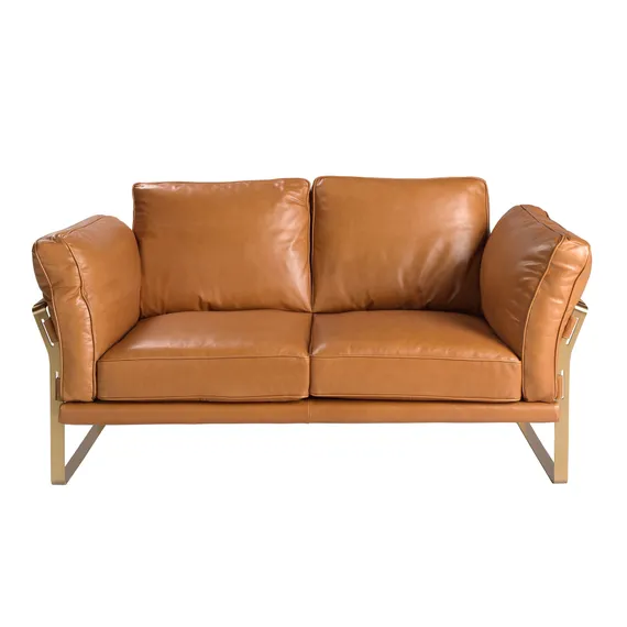 Двухместный диван Angel Cerda 6229 из кожи цвета Camel