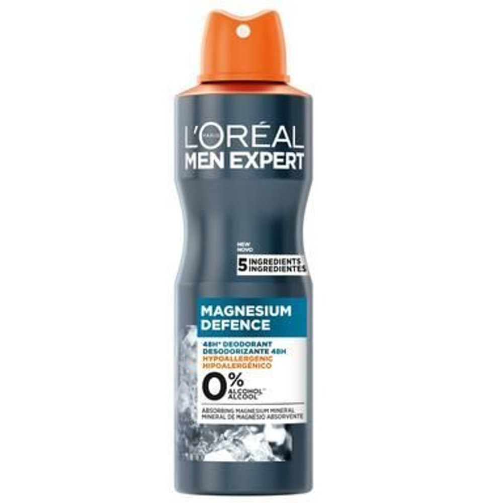 Дезодорант-спрей L'ORAL MEN EXPERT для мужчин "MAGNESEUM DEFENCE" без спирта 48H, 250 мл (Франция)