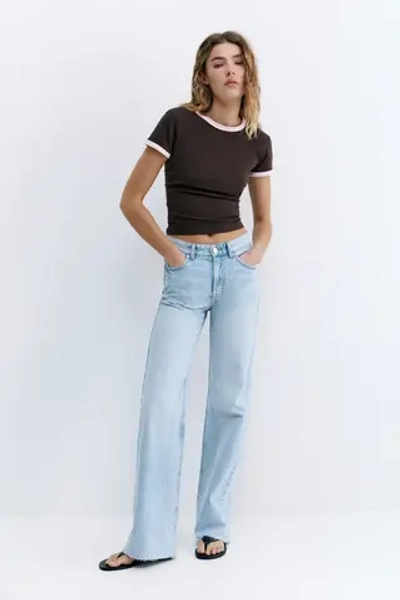 Джинсы с высокой талией и широкими брючинами - PULL&BEAR