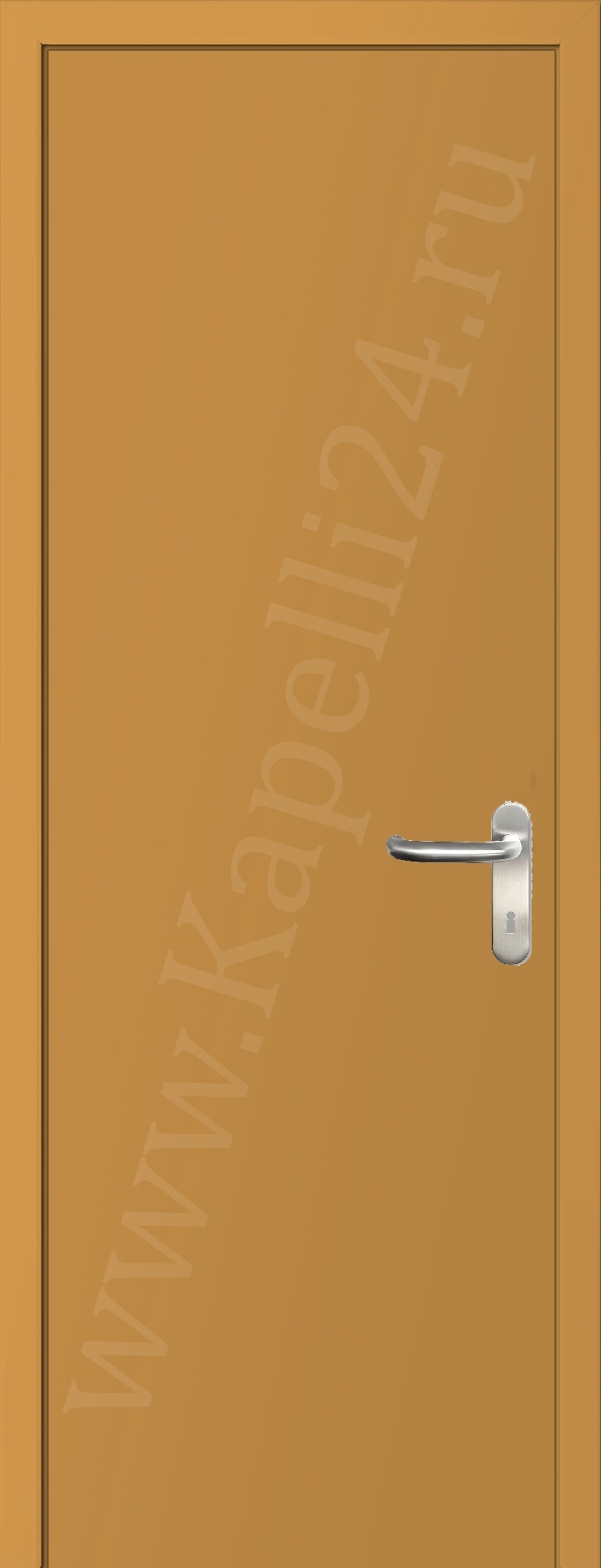 Дверь влагостойкая пластиковая KAPELLI multicolor ДГ RAL 1034 Пастельно-желтый + коробка
