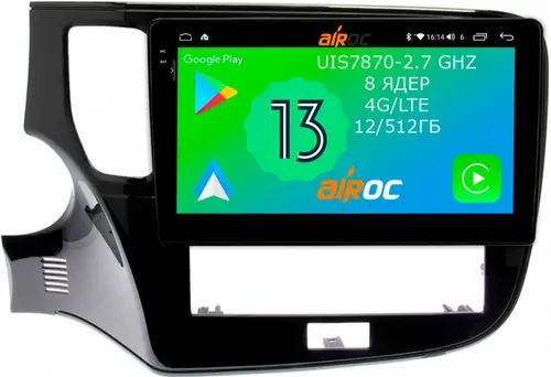 Магнитола для Mitsubishi Outlander 3 2020-2022 - Airoc 2K AU-2617 на Android 13, Быстрейшая, SIM-слот