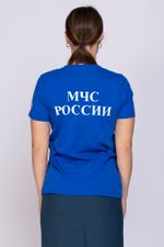Футболка женская МЧС цв. василек (термопечать)