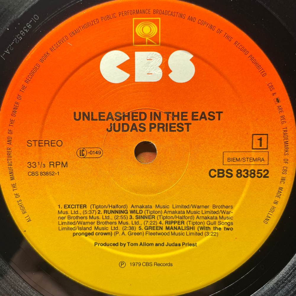 Judas Priest ‎– Unleashed In The East (Голландия 1979г.)