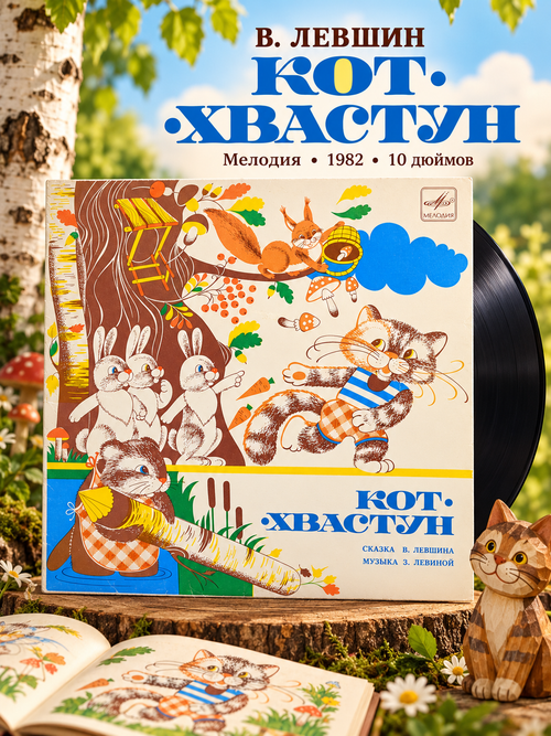 Кот - хвастун. Сказка В. Левшина - Виниловая пластинка 10 дюймов. Мелодия СССР 1982 год