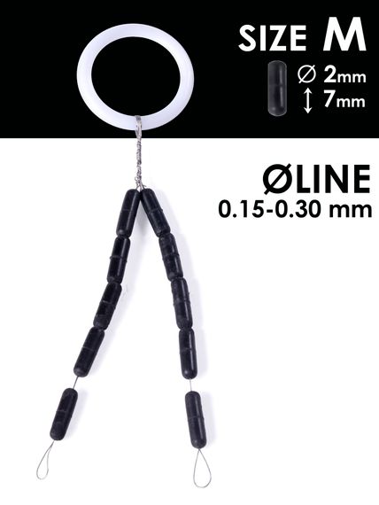 Стопоры резиновые Salmo RUBBER CYLINDER STOPS р.002M 10шт.