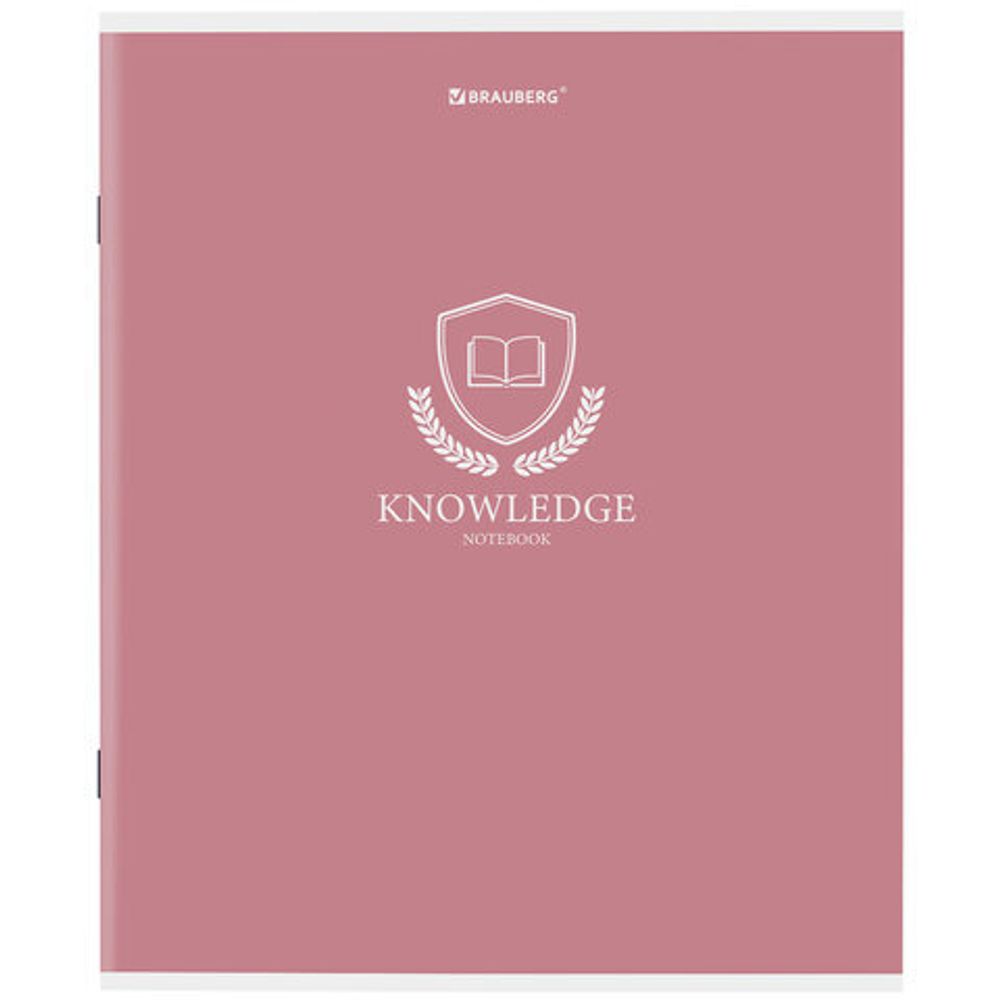 Тетрадь А5, 80 л., BRAUBERG, скоба, клетка, обложка картон, "Knowledge", 404409, 5шт