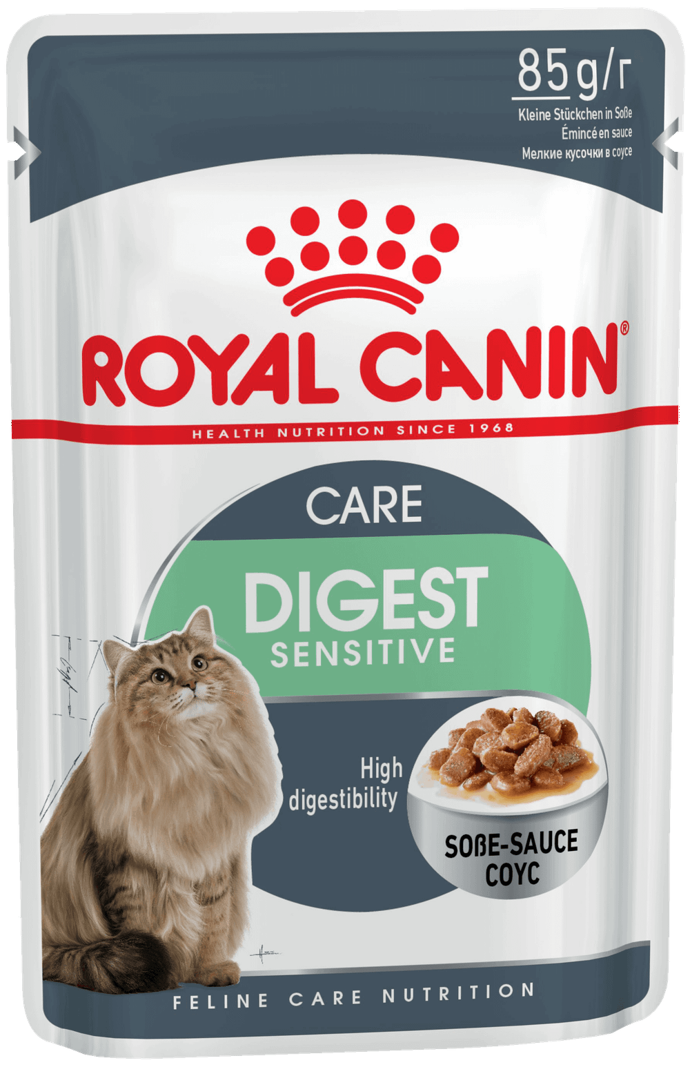 Royal Canin 85г пауч Digest Sensitive Влажный корм для кошек для поддержания пищеварения (соус)