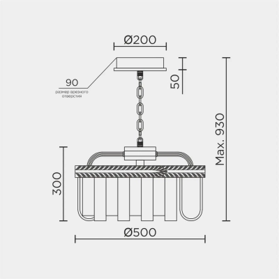 Подвесная люстра MODELUX ML.9542.500 GD