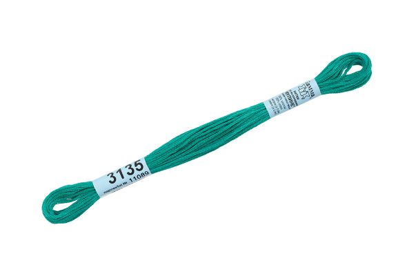 Мулине Gamma 100% хлопок, цв.3135 зеленый, 24 мотка по 8 метров, 894558462