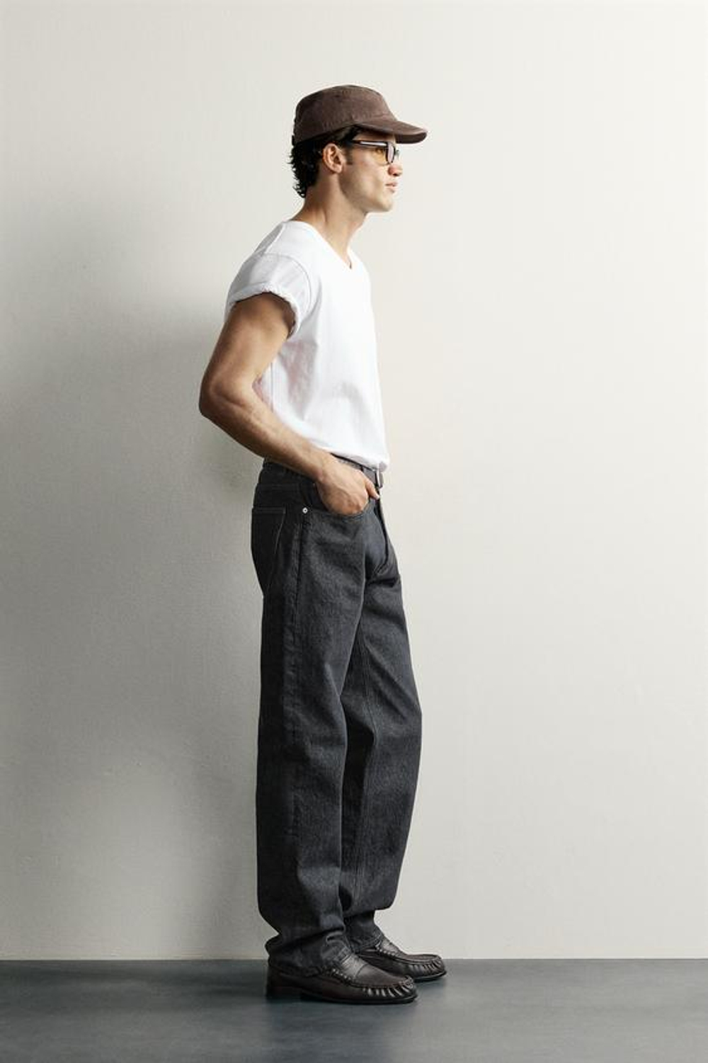 ZARA ДЖИНСЫ STRAIGHT FIT С НИЗКОЙ ПОСАДКОЙ, СИНИЙ