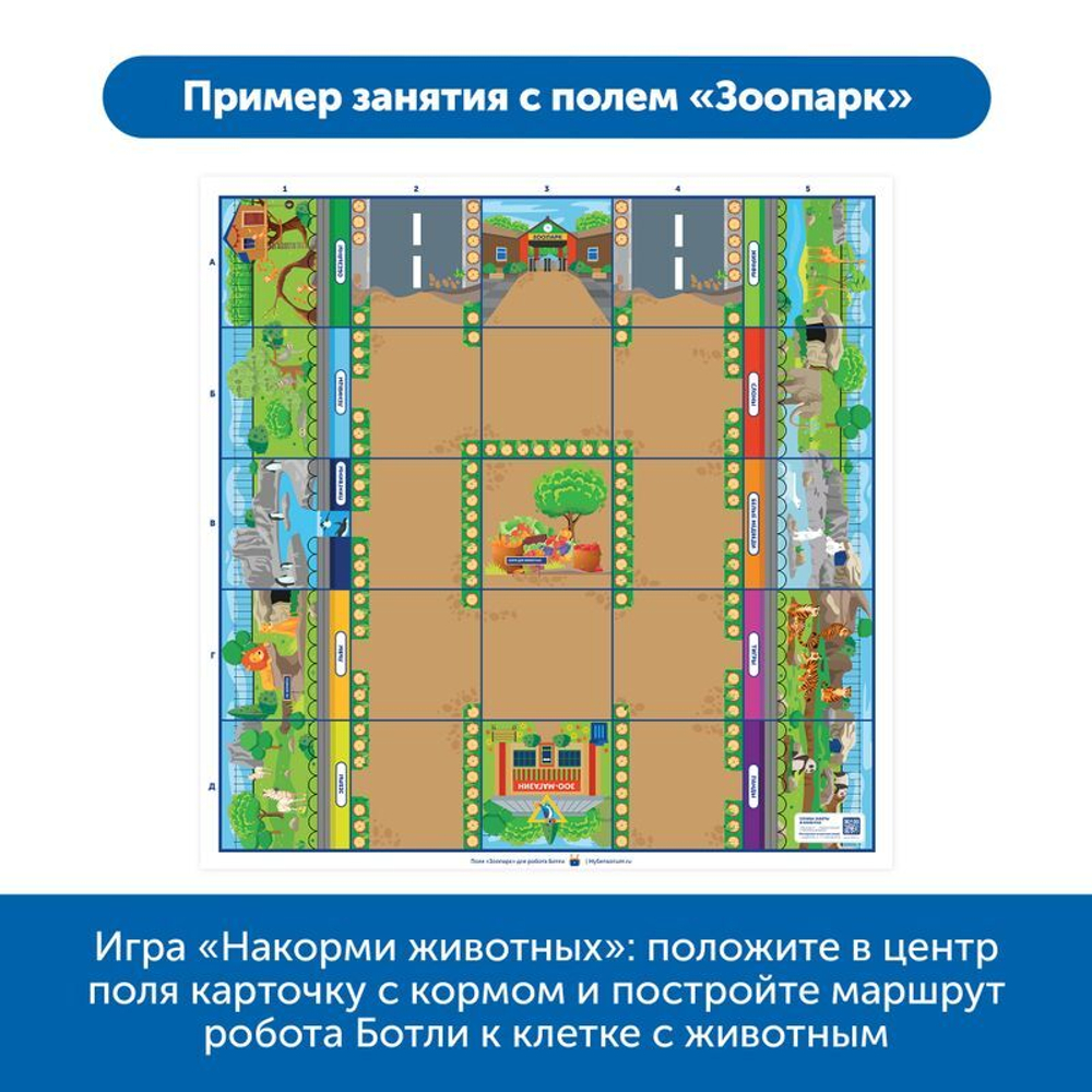 Комплект тематических полей Городские истории с роботом Ботли, 5 элементов