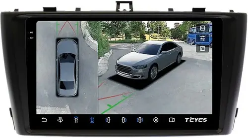 Магнитола для Toyota Avensis T270 2008-2015 (рамка черная) - Teyes CC3-2K-360 на Android 10, Быстрая, 2K QLED, CarPlay, 4G SIM-слот, 4 камеры в комплекте