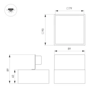 Встраиваемый светильник 6W 4000K 051140 серый DL-GRIGLIATO-S90x90-6W Day4000 Arlight